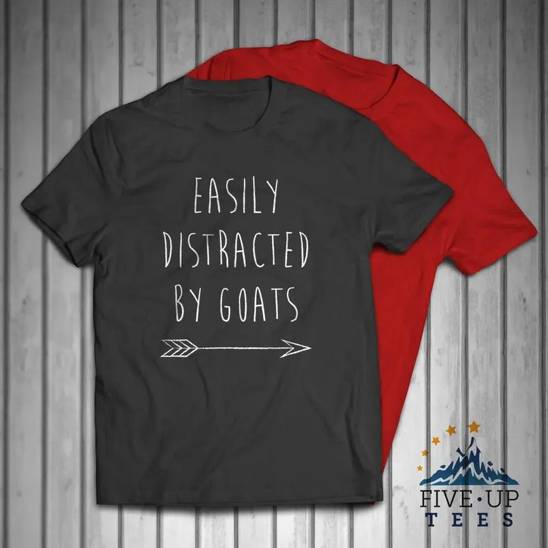 Easily Distracted By Goats Farmer Men's T-shirt Casual Cotton Hoodie, Sweatshirt | HypeDripTees.com