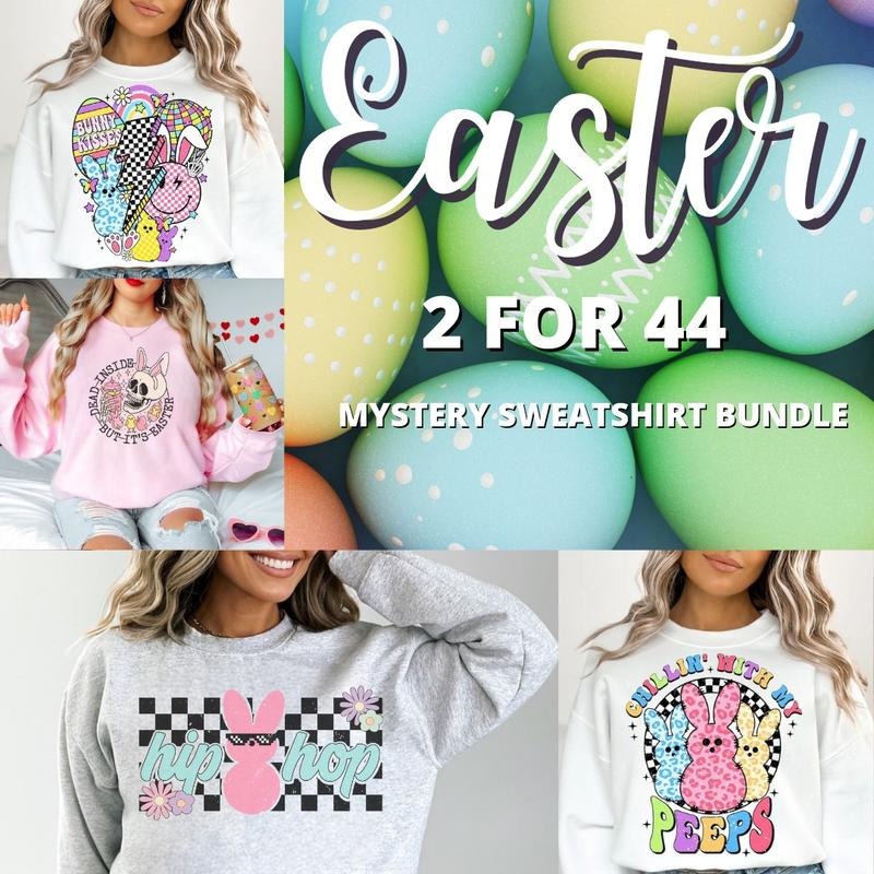 Easter 2 Sweatshirt Bundle , Super cute Gildan unisex brand T-Shirts, Hoodie | HypeDripTees.com