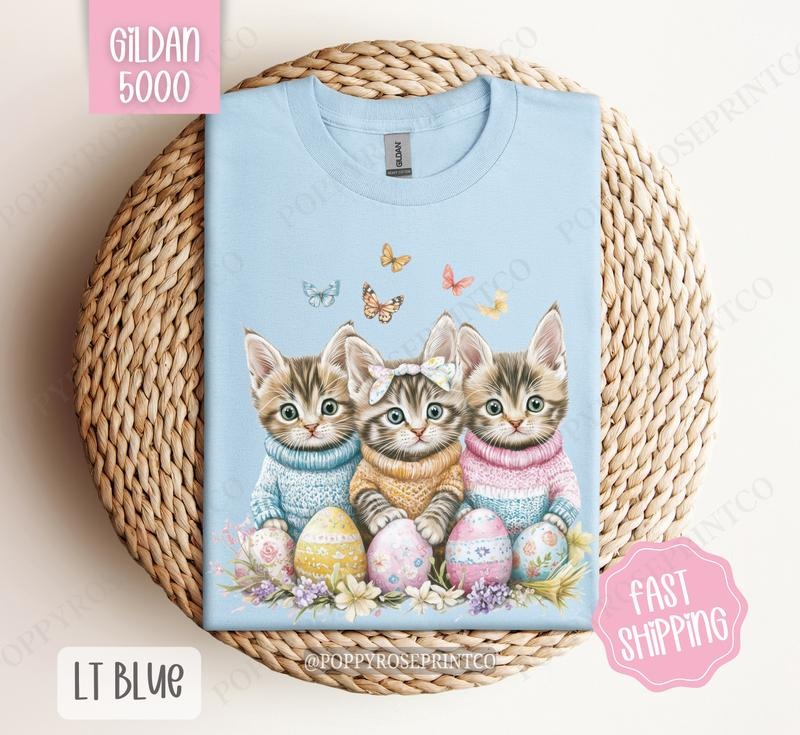 Easter Cats Gildan Shirt Cute Cat Lover Cat Mom T-Shirts, Hoodie, Sweatshirt