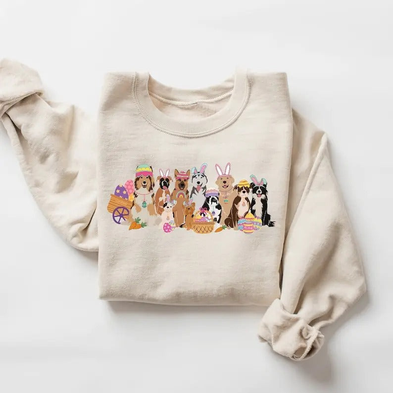 Easter Dogs Sweatshirt, Easter Dogs Sweatshirt, Dog Lover Sweater, Easter Dogs Gift, Cute Gift for Dog Lover, Dog Mom...