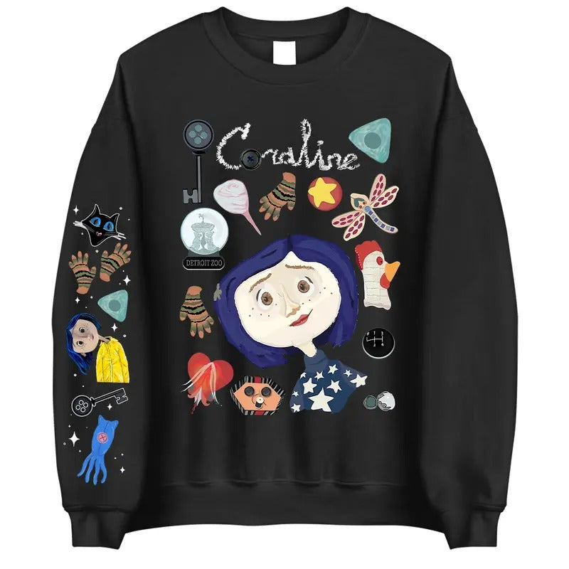 Easter Eggs in Coraline Doodle Style shirt Sweatshirt Hoodie, Coraline horror movies tshirt, Horror Character Shirt,...