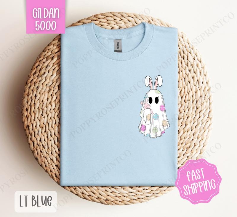 Easter Ghost Shirt Gildan, Women's Tee, Cute Easter Women's Tshirt Plus Sizes Hoodie, Sweatshirt | HypeDripTees.com