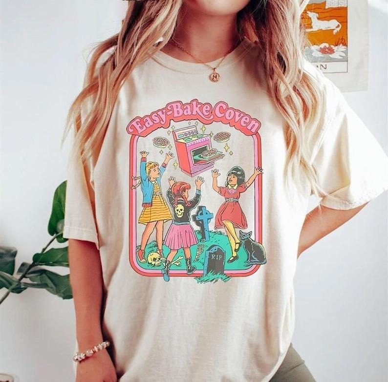 Easy Bake Coven 90s Horror Movie Fan Oversized Vintage T Shirt, Halloween Tee Hoodie, Sweatshirt | HypeDripTees.com