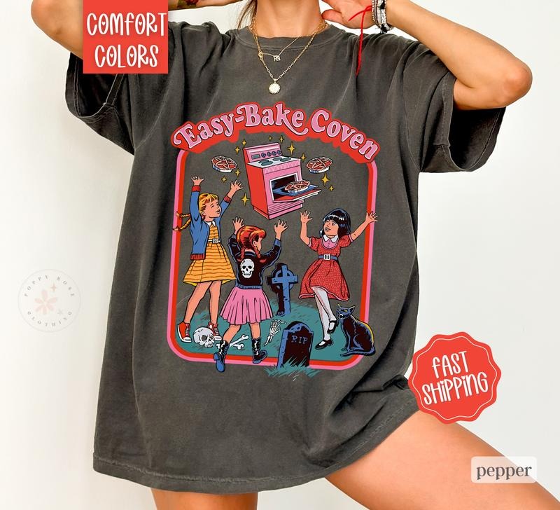 Easy Bake Coven Shirt Comfort Colors, 90s Horror Fan Shirt, Oversized Graphic Tshirt, Vintage Tshirts, Halloween Tshirt...