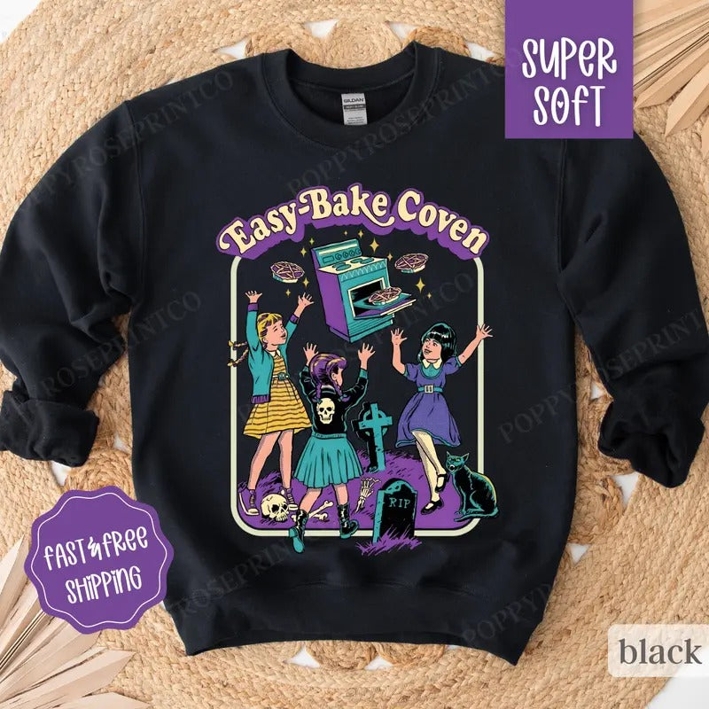 Easy Bake Coven Sweatshirt, Halloween Crewneck, Womens Sweatshirt, Fall Sweater T-Shirts, Hoodie | HypeDripTees.com