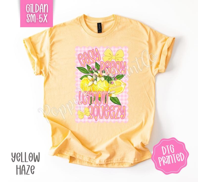 Easy Peasy Lemon Squeezy Gildan Shirt, Cute Fruit Tshirt, Trendy Summer Tee, Gift for Her Hoodie, Sweatshirt