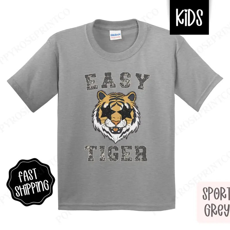 Easy Tiger Kids Shirt - Cute Children's Tshirt - Youth Funny Tee Gildan Hoodie, Sweatshirt | HypeDripTees.com