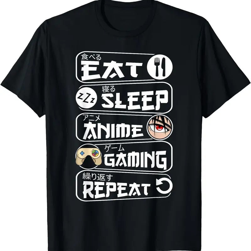 Eat Sleep Anime Gaming Repeat Kawaii Anime Gamer TShirt Hoodie, Sweatshirt | HypeDripTees.com