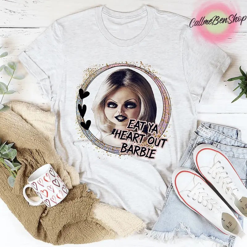 Eat Ya Heart Out Unisex T-Shirt, Funny Halloween Shirt, Horror Doll Shirt, Horror Movie Shirt, Scary Halloween Shirt,...