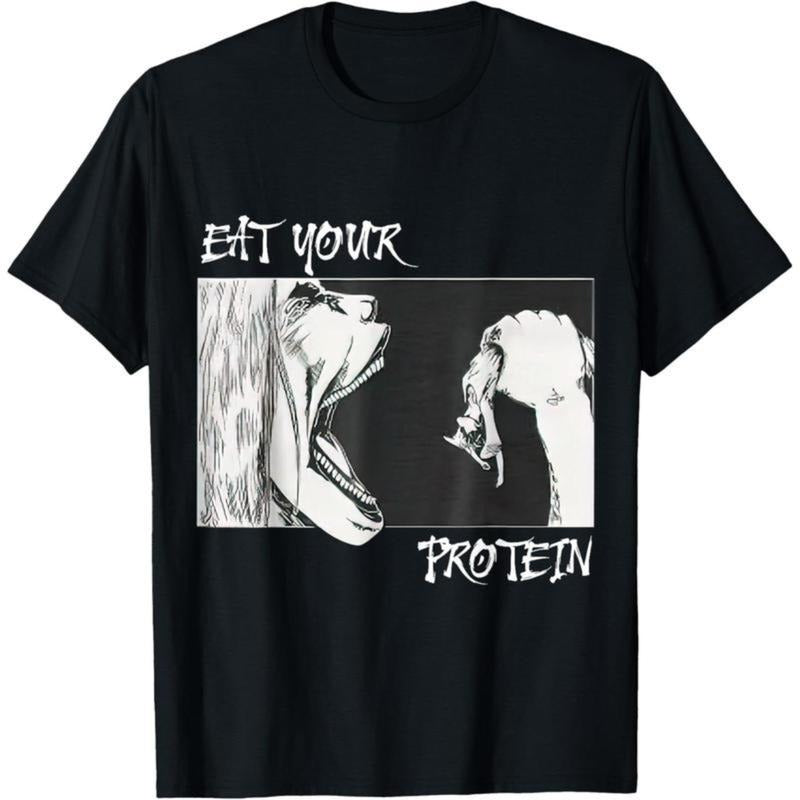 Eat Your Protein, Anime Gym, Pump, Bodybuilding, Fitness T-Shirt Made In USA Hoodie, Sweatshirt | HypeDripTees.com