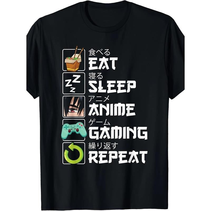 Eat and Sleep Anime Game Repeat Kawaii Otaku Anime Manga T-shirt Made in USA Hoodie, Sweatshirt | HypeDripTees.com