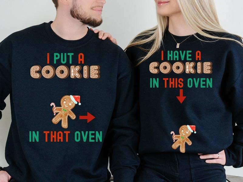 Eating for Two Pregnant Sweatshirt Couples Matching Christmas Pregnancy Announcement Sweater Gift Holiday Maternity...