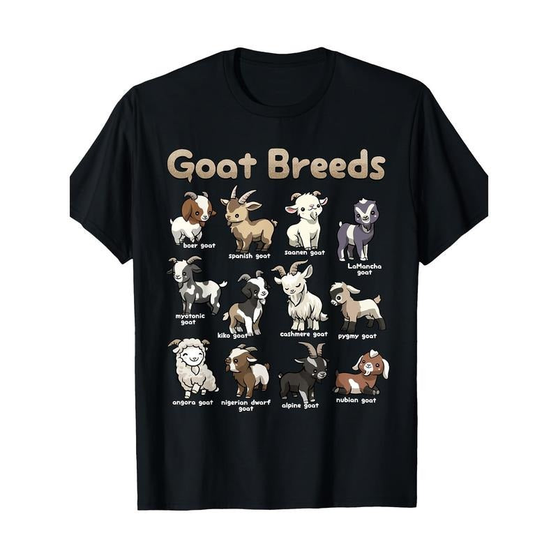 Educational Goat Shirt Goat Breeds Farm Animals Of The World T-Shirt Made in USA Hoodie, Sweatshirt | HypeDripTees.com
