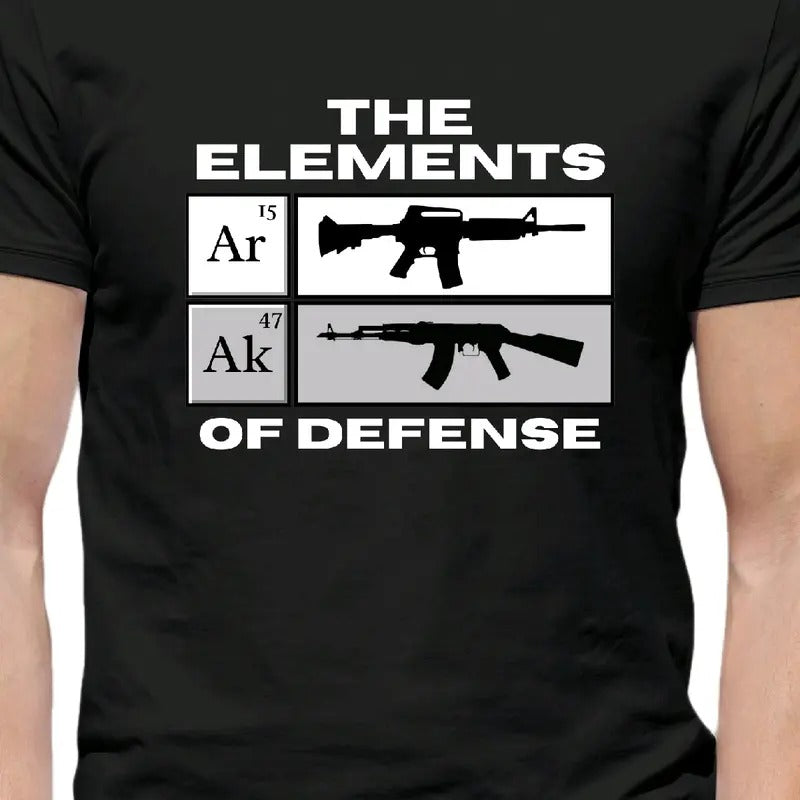 Elements of Defense: AR-15 and AK-47" T-shirt Menswear Crewneck t shirt Hoodie, Sweatshirt | HypeDripTees.com
