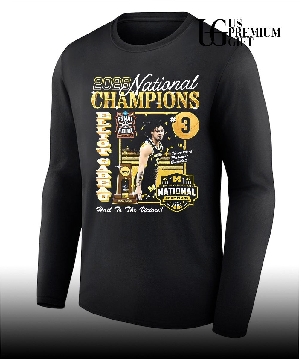 Elliot Cadeau Michigan Wolverines Men’s Basketball National Champion 2026 shirt