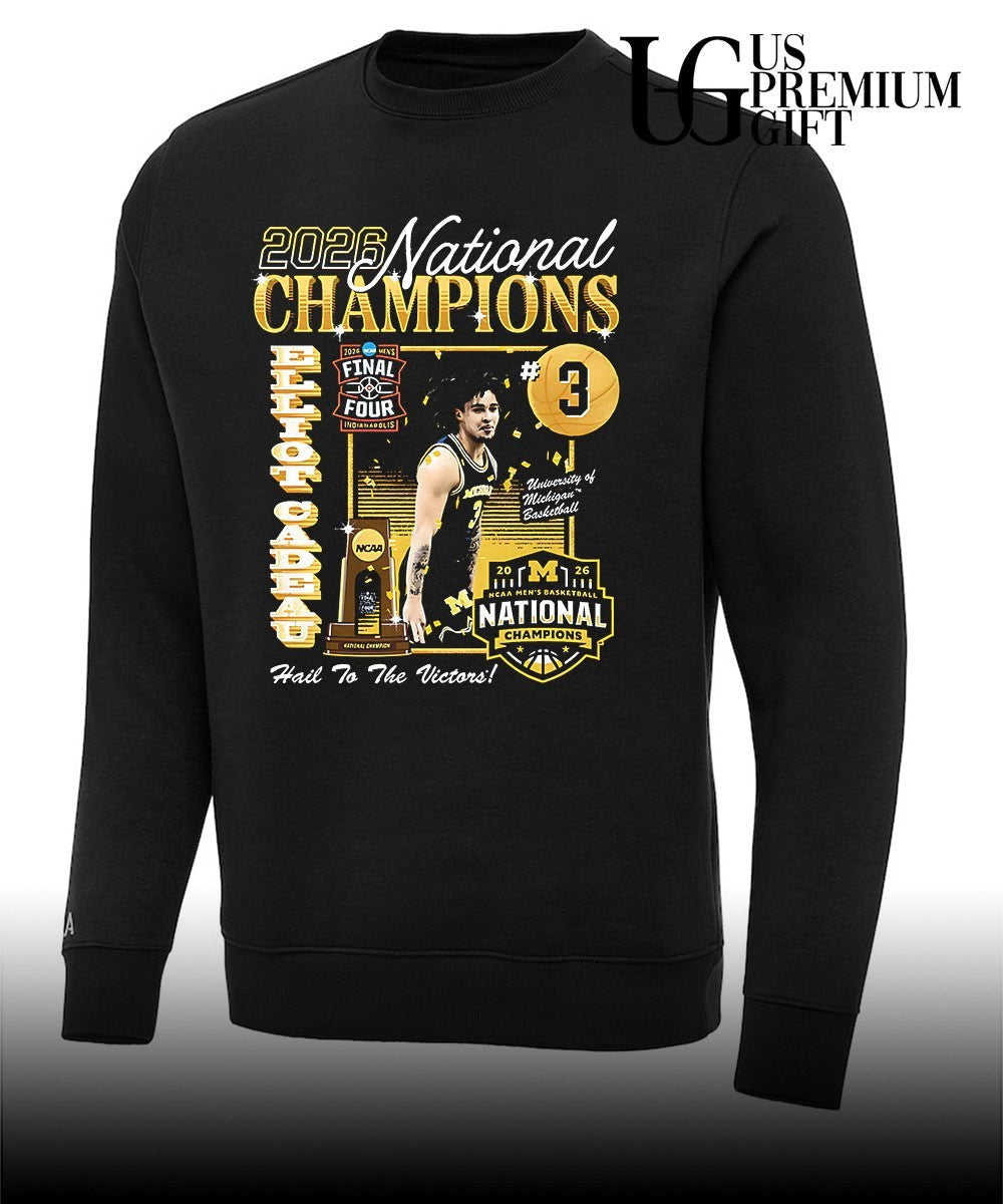 Elliot Cadeau Michigan Wolverines Men’s Basketball National Champion 2026 shirt