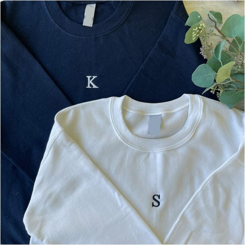 Embroidered Couple Crewneck, Matching Sweatshirts, Gift for Her, Gift for Him, Initial Sweatshirt, Anniversary Gift...