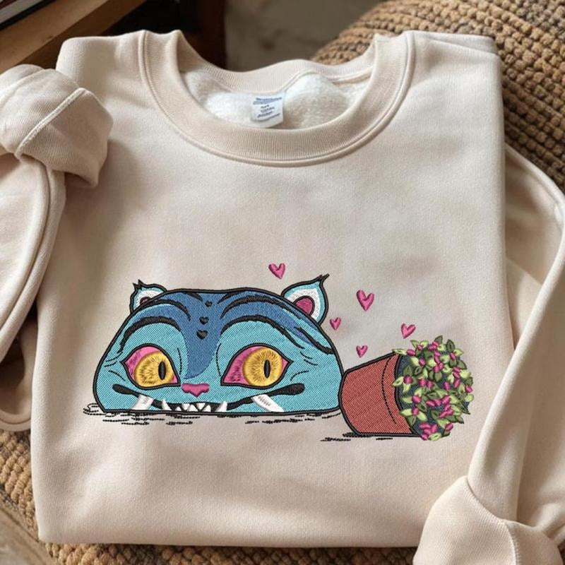Embroidered Demon Hunters Tiger Kpop Demon Hunters Tiger Shirt Hunters Tiger Fan Cute Animal T-Shirts, Hoodie, Sweatshirt