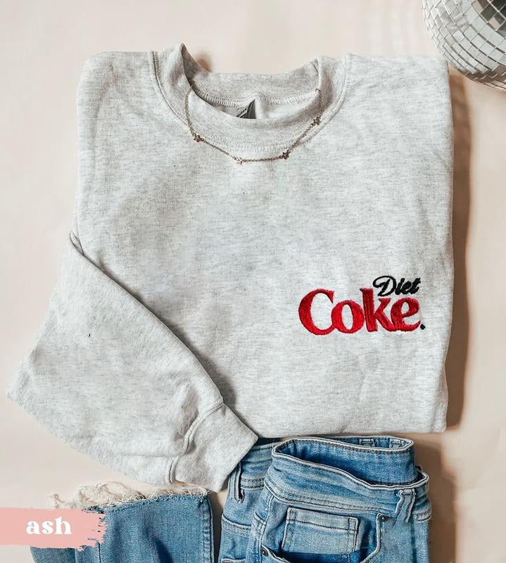 Embroidered Diet Coke Sweatshirt, Diet Coke Lover Hoodie, I need a Diet Coke Shirt, Soda Fan Sweatshirt | HypeDripTees.com