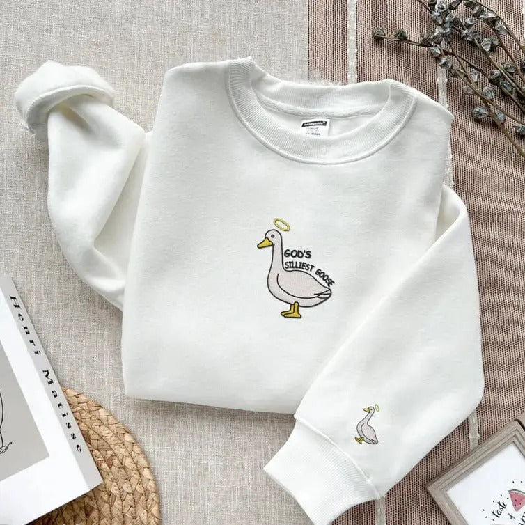 Embroidered God'S Silly Goose Shirt Embroidered Embroidered Funny Goose Shirt Embroidered Silly Goose Meme T-Shirts, Hoodie, Sweatshirt