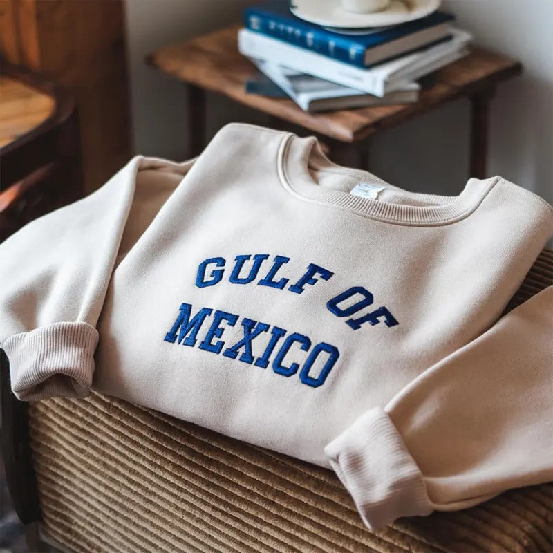 Embroidered Gulf of Mexico Sweatshirt, Gulf Coast Crewneck, Texas Alabama Mississippi Florida Beach Crewneck Mexico Gift...