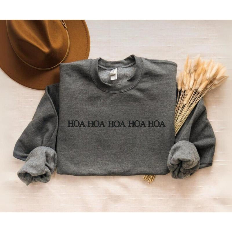 Embroidered Hoa Hoa Sweatshirt, Embroidery Crewneck,Hoa Hoa Hoa Season Sweater T-Shirts, Hoodie | HypeDripTees.com