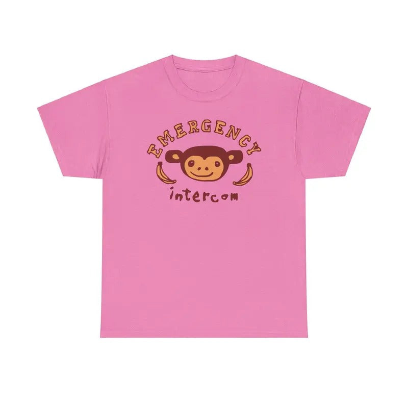 Emergen3cy Intercom Monkey Logo Unisex Heavy Cotton Tee Shirt, Casual Wear, Animal Lover Gift, Funny T-Shirt, Gift For...