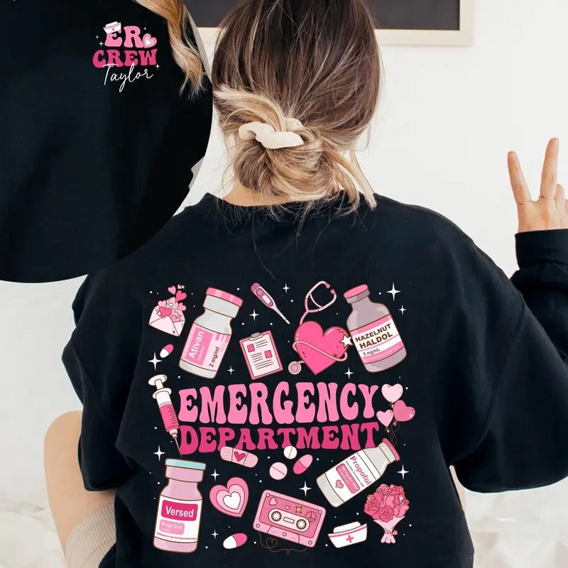 Emergency Department Valentine Valentine ER Nurse Emergency Room Nurse Nurse Nursing Student Shirt T-Shirts, Hoodie, Sweatshirt