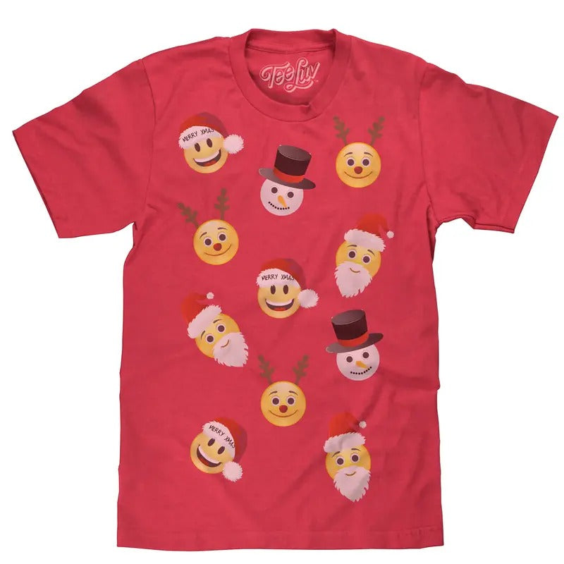 Emoji Holiday Party T-Shirt - Red Hoodie, Sweatshirt | HypeDripTees.com