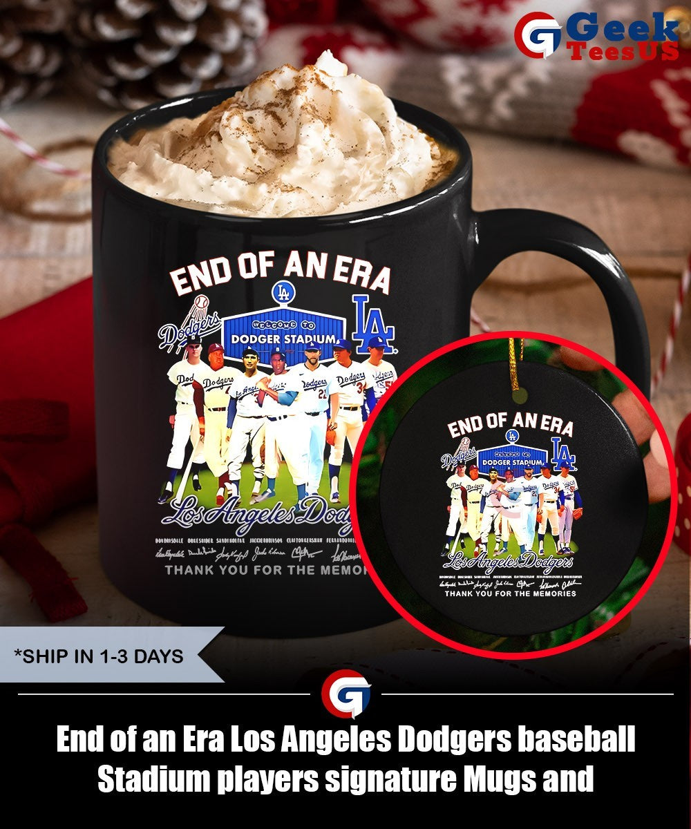 End of an Era Los Angeles Dodgers baseball Stadium players signature shirt