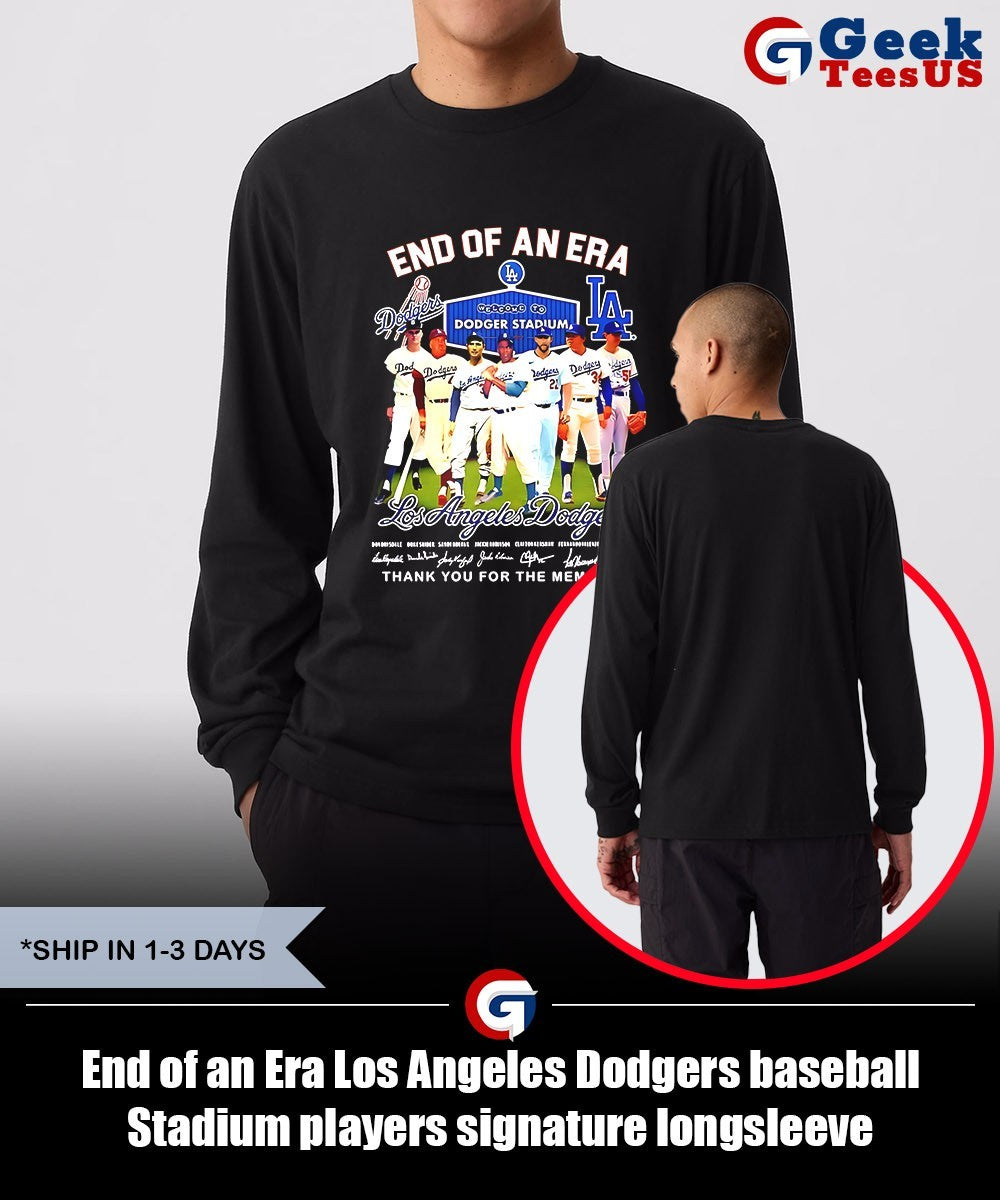 End of an Era Los Angeles Dodgers baseball Stadium players signature shirt