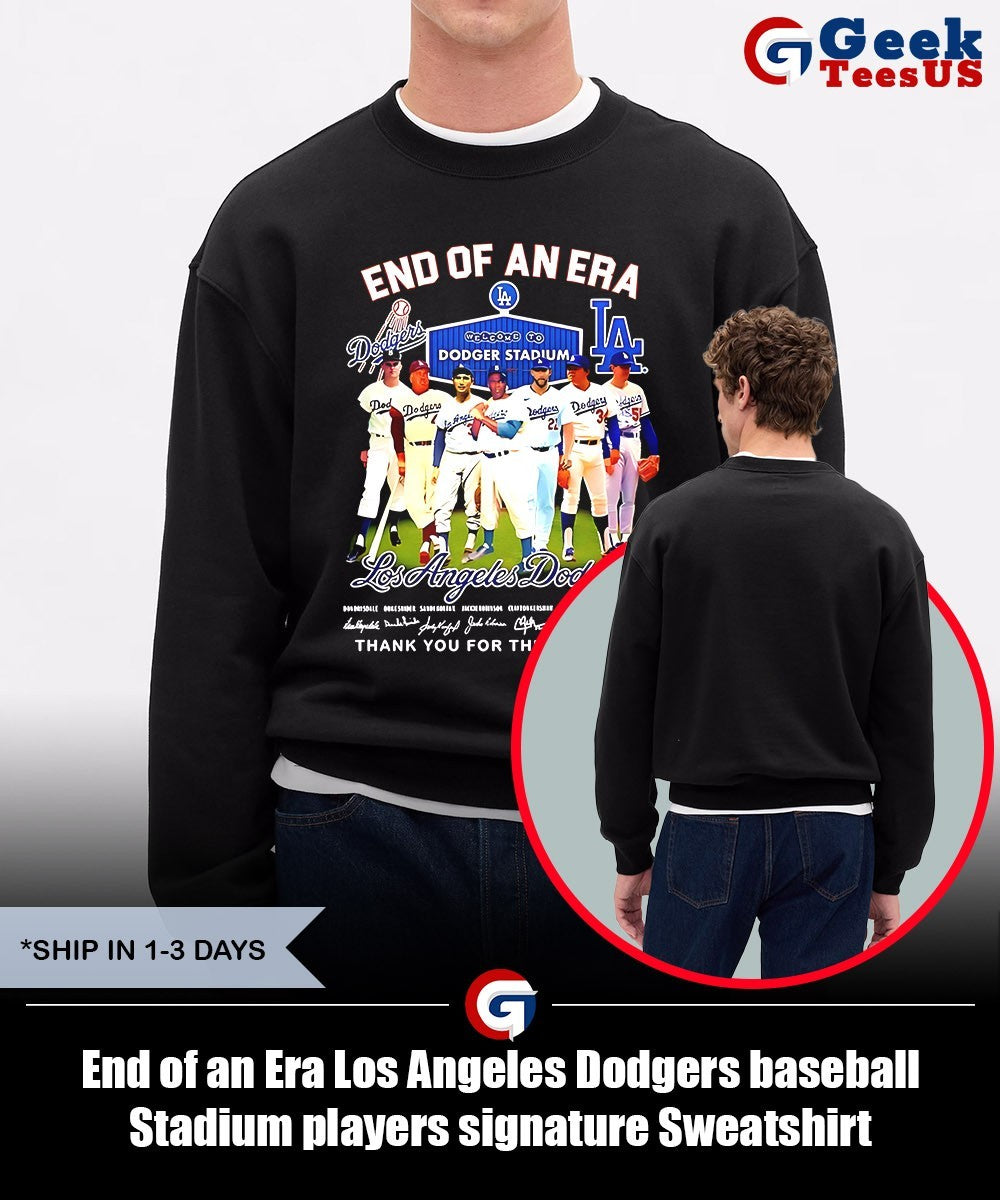 End of an Era Los Angeles Dodgers baseball Stadium players signature shirt