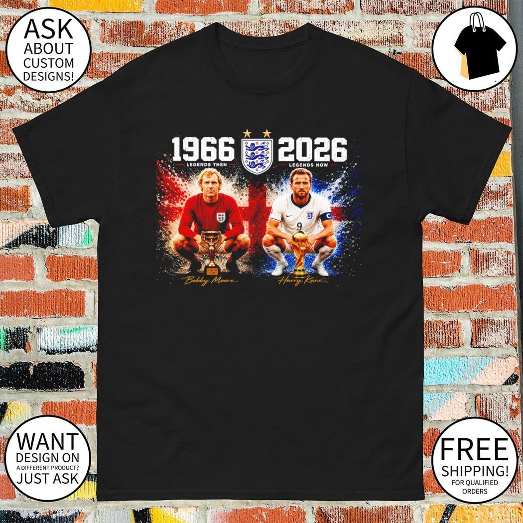 England Kane and Bobby Moore Legends Then Legends Now World Cup 2026 shirt