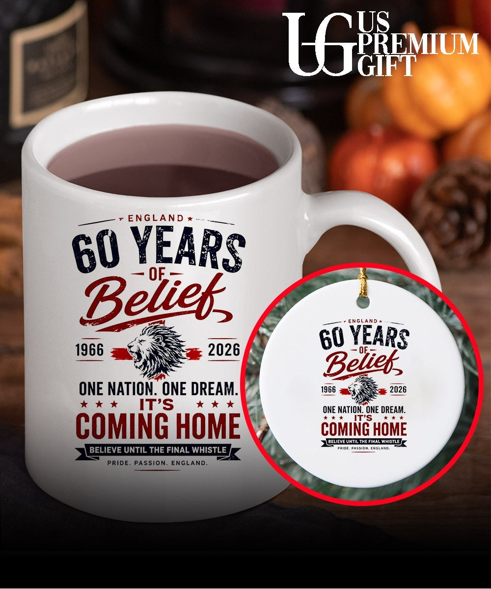 England National Football Team 60 Years of Belief 1966-2026 It’s Coming Home shirt