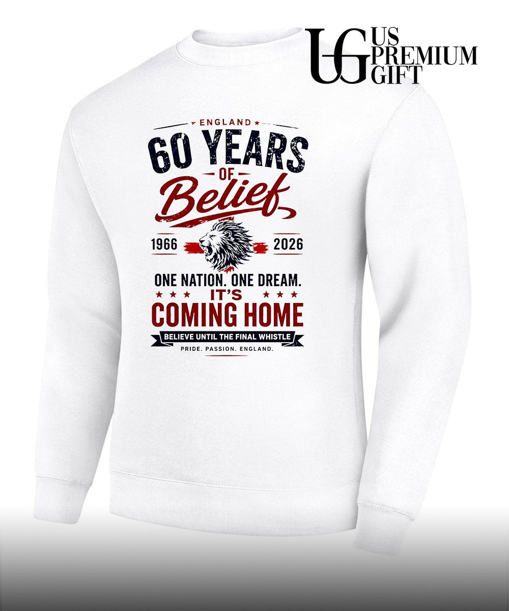 England National Football Team 60 Years of Belief 1966-2026 It’s Coming Home shirt
