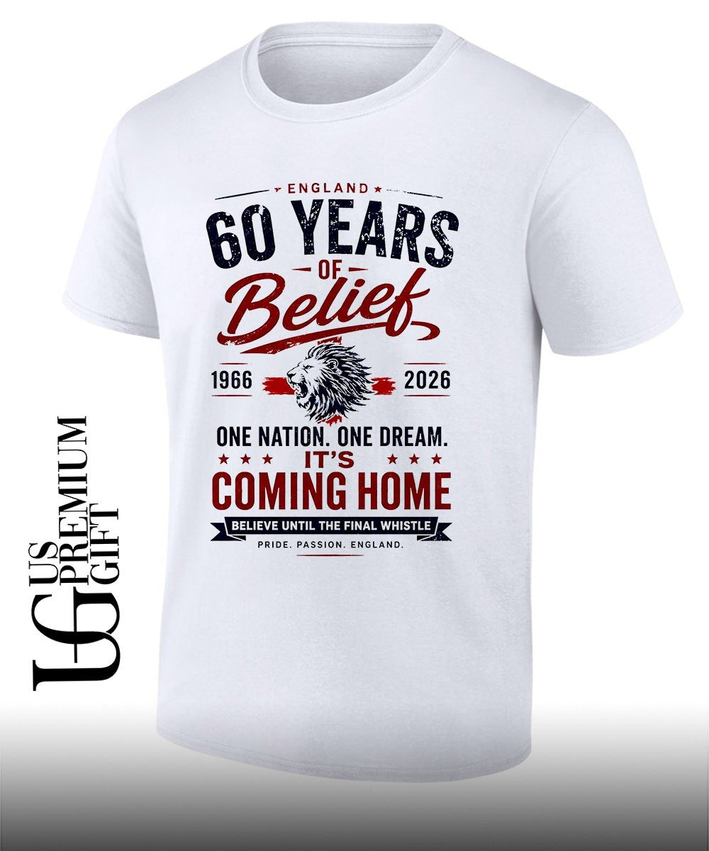 England National Football Team 60 Years of Belief 1966-2026 It’s Coming Home shirt