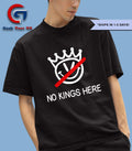 Eric Swalwell wearing no kings here shirt