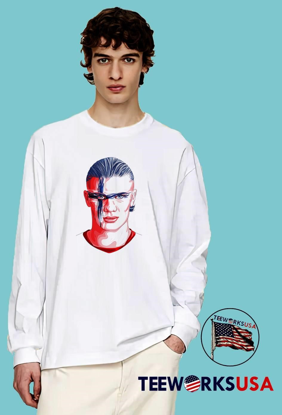 Erling Haaland Face Paint Norway National Football Team Shirt