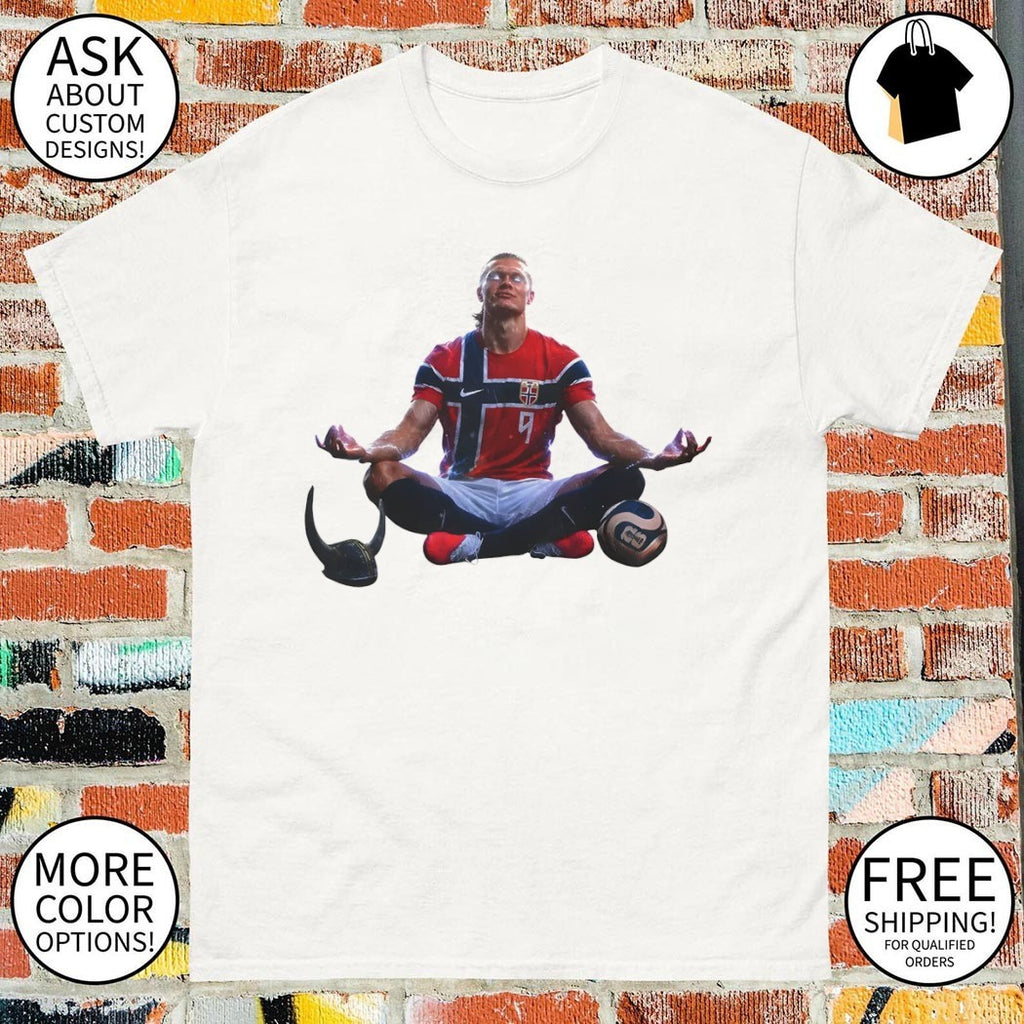 Erling Haaland Meditating Soccer Player Norway Soccer World Cup 2026 shirt