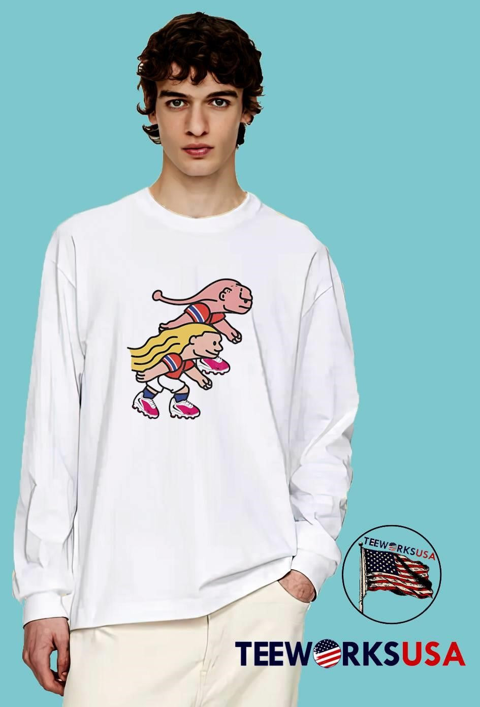 Erling Haaland Running with Blob Footballer Norway Soccer T-Shirt