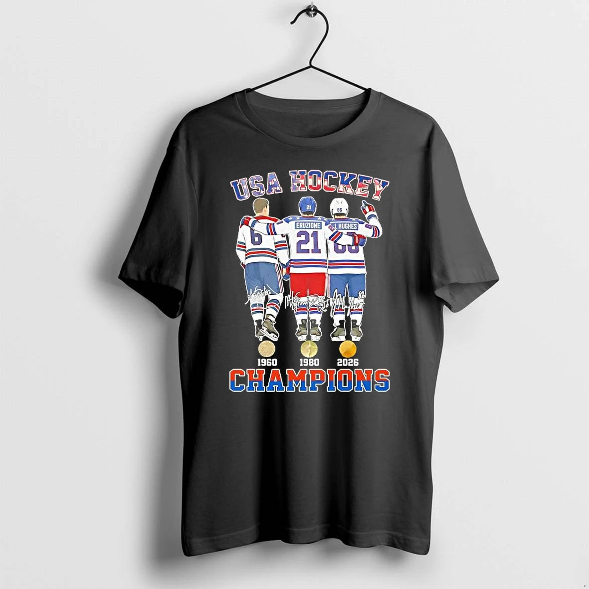 Eruzione And Legends Usa Hockey Champions Signatures Tshirts Sweater Hoodie, Sweatshirt | HypeDripTees.com