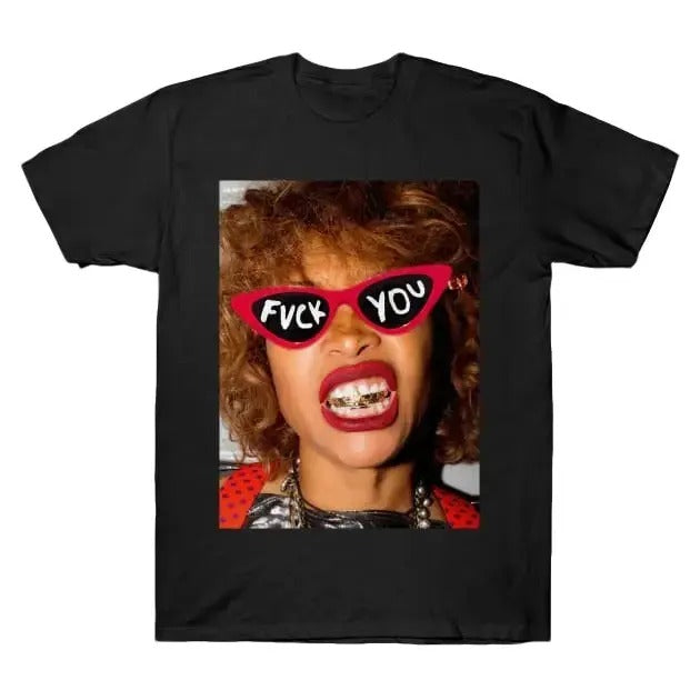 Erykah Badu F Style Trand Glasses - Erykah Badu - T-Shirt Cotton Menswear Cotton Menswear Cotton Menswear Hoodie, Sweatshirt