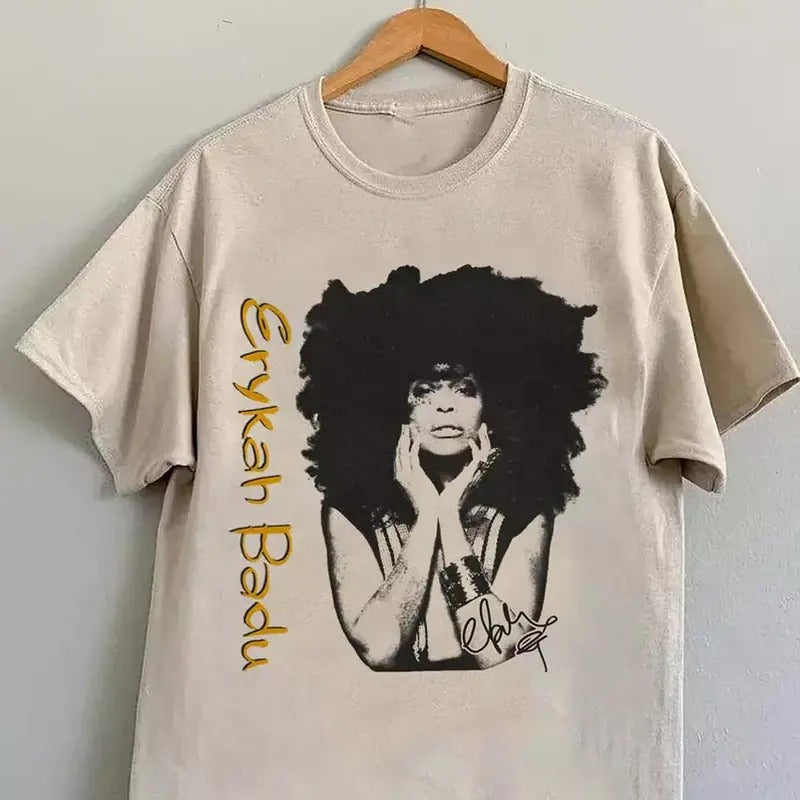 Erykah Badu Sand Cotton Short Sleeve Top Menswear Decoration T-Shirts, Hoodie, Sweatshirt