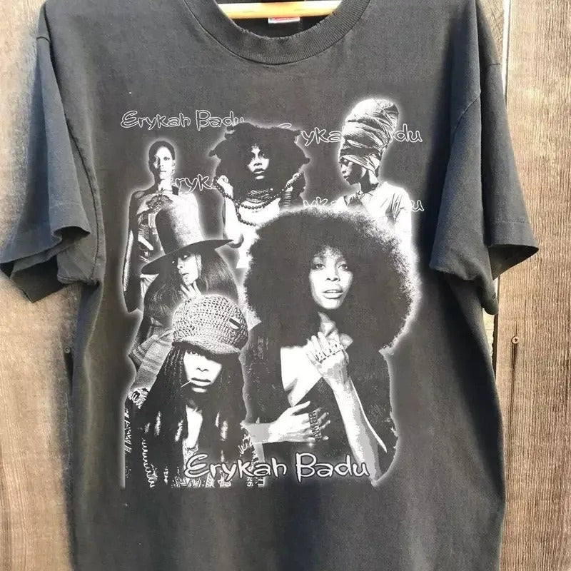 Erykah Badu Shirt, Erykah Badu Charcoal T-shirt Unisex S-5XL Cotton Menswear Cotton Menswear Cotton Menswear Hoodie,...