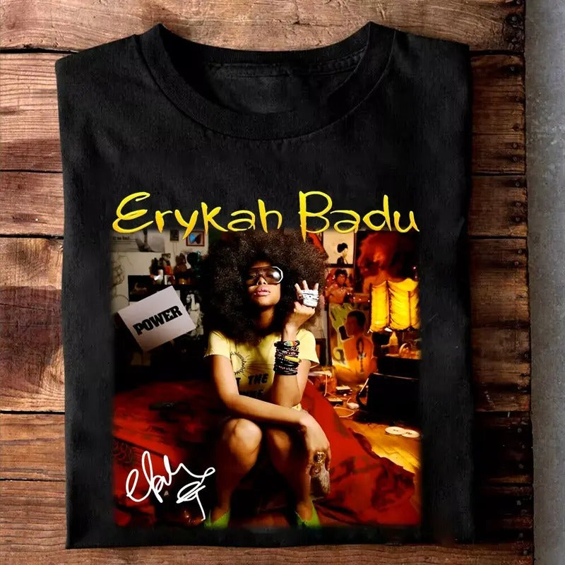 Erykah Badu Singer Shirt New Popular Unisex S-5XL T-Shirt Crewneck Cotton Crewneck Cotton Hoodie, Sweatshirt