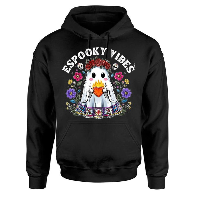 Espooky Vibes Halloween HoodieShirt, Mexican Ghost Conchas Spooky Conchas Tee Hoodie, Sweatshirt | HypeDripTees.com