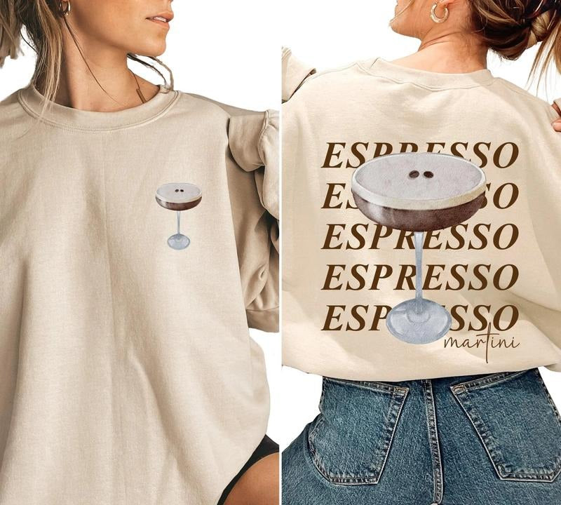 Espresso Martini Shirt Retro Cocktail crewneck Hoodie, Sweatshirt | HypeDripTees.com