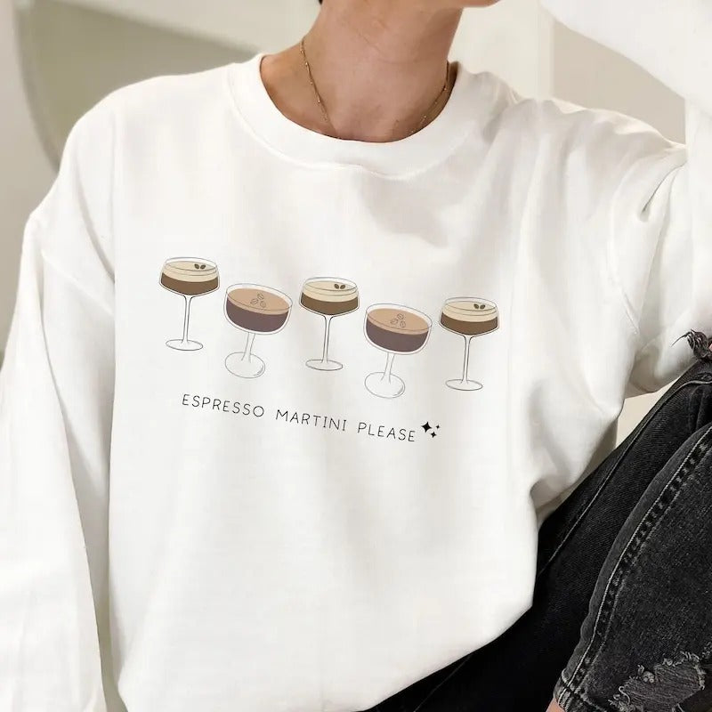 Espresso Martini Sweatshirt, Cozy Weather Sweater, e Cocktail Drinking Shirt, Trendy Tini Time Crewneck, Espresso Martini...