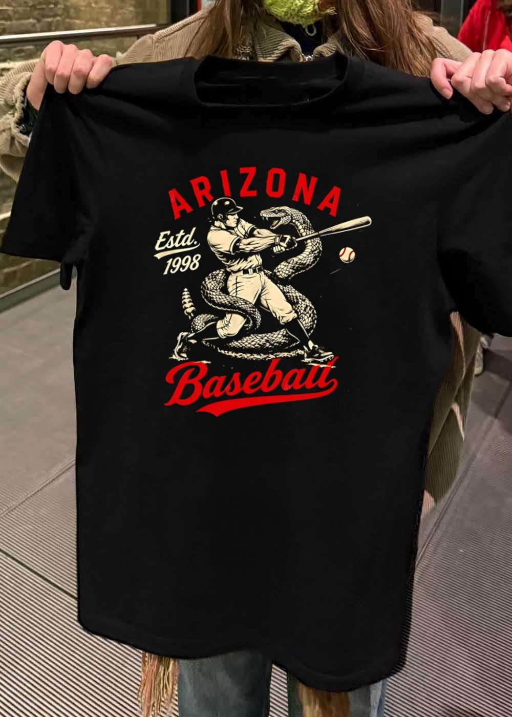 Estd 1998 Arizona Baseball Player Batting Snake Arizona Diamondbacks T-Shirt