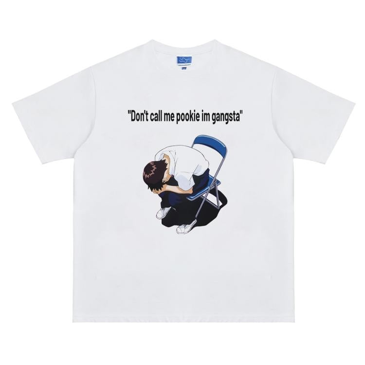 Eva "Shinji Ikari's Struggle" Vintage Oversized Tee Anime T-shirt 100% Cotton Original Design Men's Top Streetwear Casual...